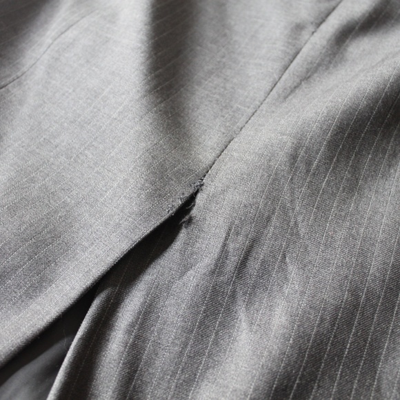 J Crew Gray  Pinstripe Pencil Skirt - Picture 3 of 5